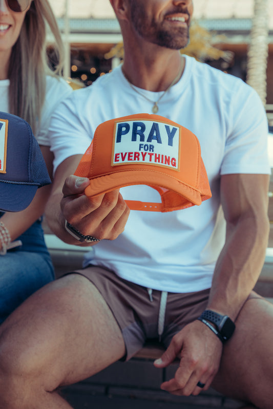 Pray For Everything Trucker - Orange